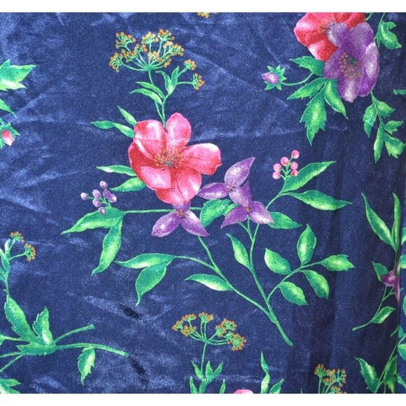 Go Softly Silky Blue Floral Long Maxi Robe Belted Ladies M Lounge Vacation - Picture 8 of 10